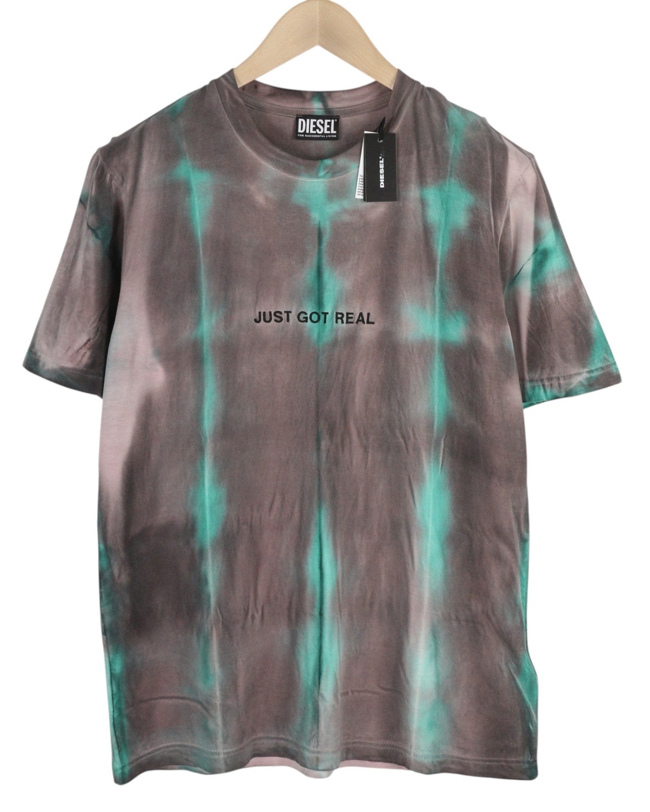 DIESEL T-Just-B52 Men T-Shirt S Short Sleeved Acid Wash Effect Crew RRP€125