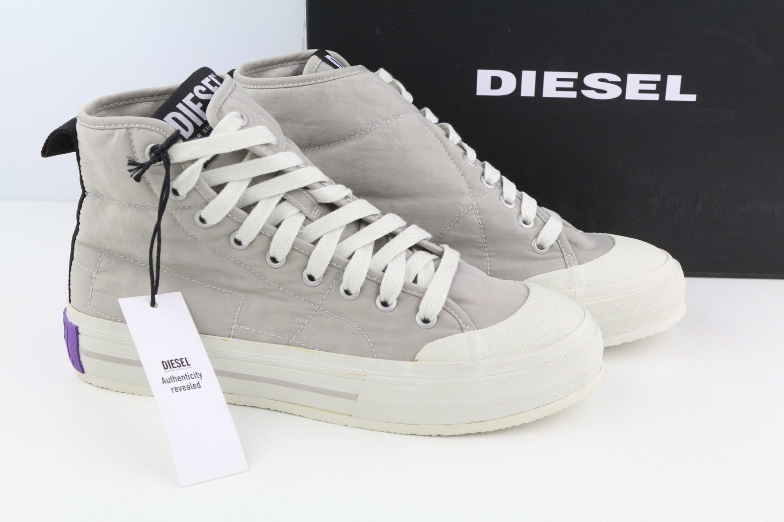 DIESEL S-Muji MC moteriški sportbačiai, šviesiai pilki, aukštakulniai, migdolų spalvos, EU40, RRP 180 € 