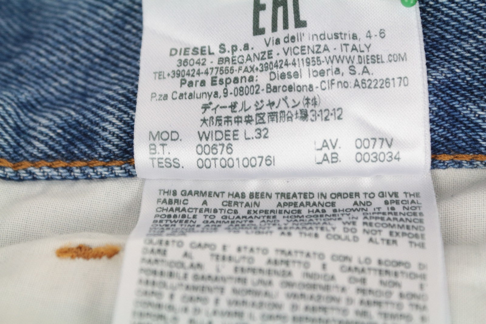 DIESEL Widee 0077V moteriški džinsai W26/L32 tiesūs mėlyni aukštu juosmeniu medvilniniai džinsai 