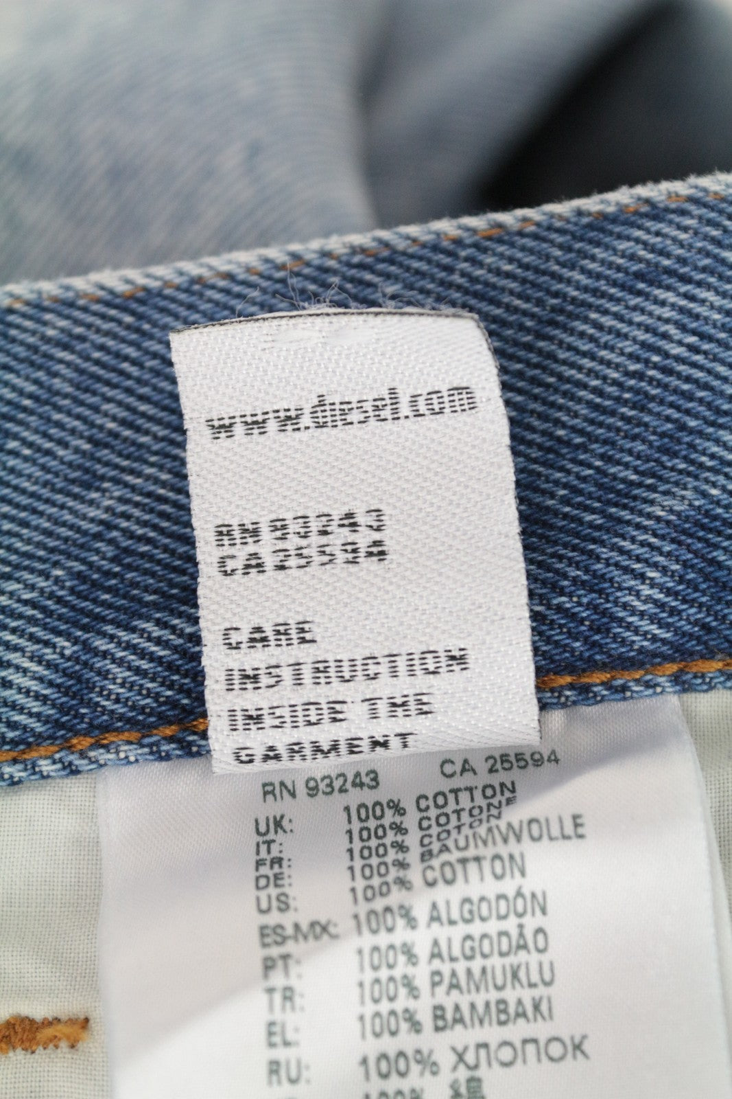 DIESEL Widee 0077V moteriški džinsai W26/L32 tiesūs mėlyni aukštu juosmeniu medvilniniai džinsai 