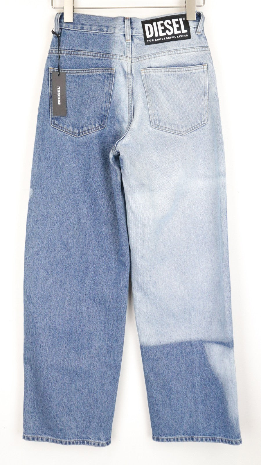 DIESEL Widee 0077V moteriški džinsai W24/L32 tiesaus kirpimo, skalbtos medvilnės, mėlyni mergaitėms 