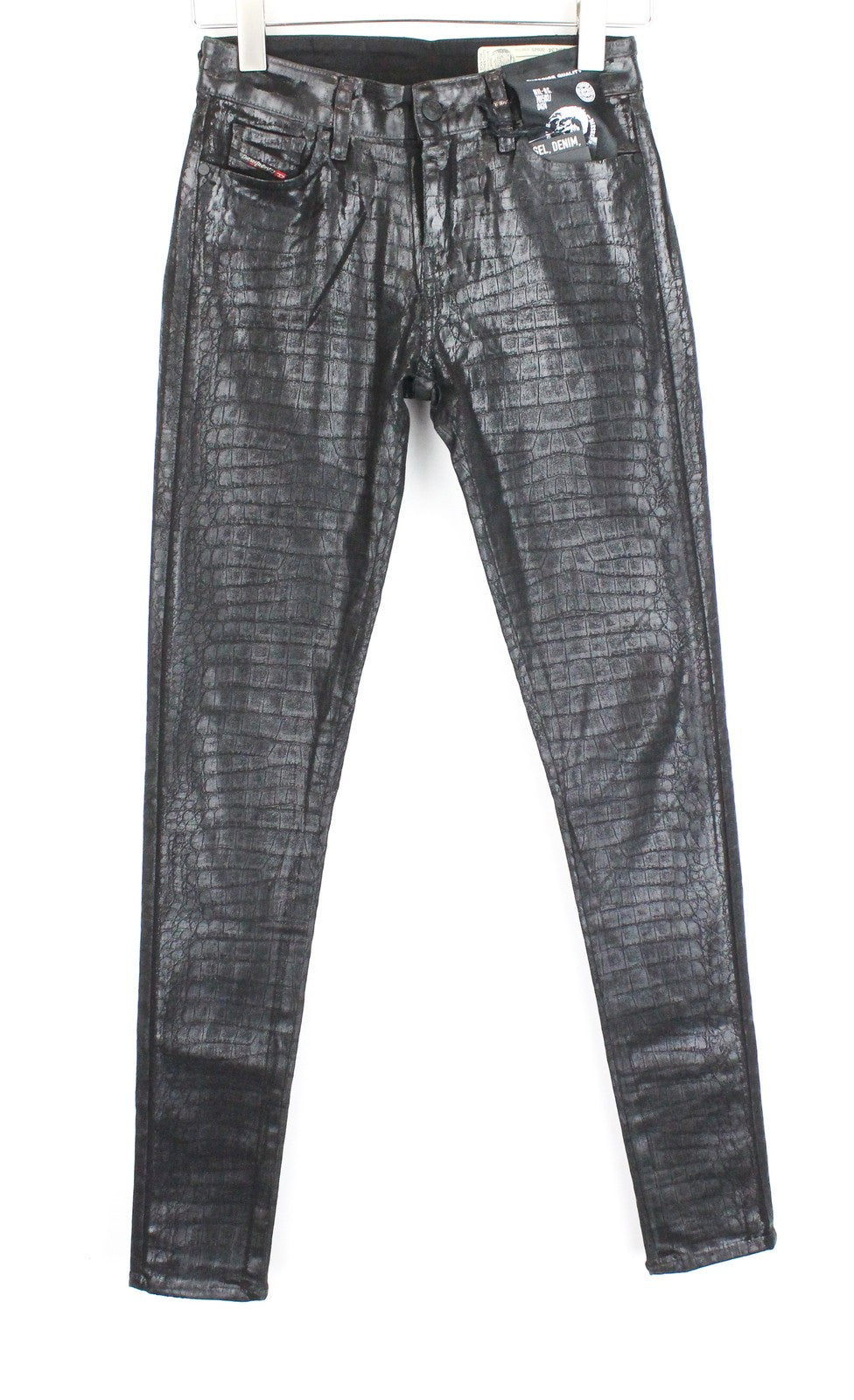 DIESEL Slandy-SP4 0094S moteriški džinsai W26/L34 juodi, dengti, itin aptempti 