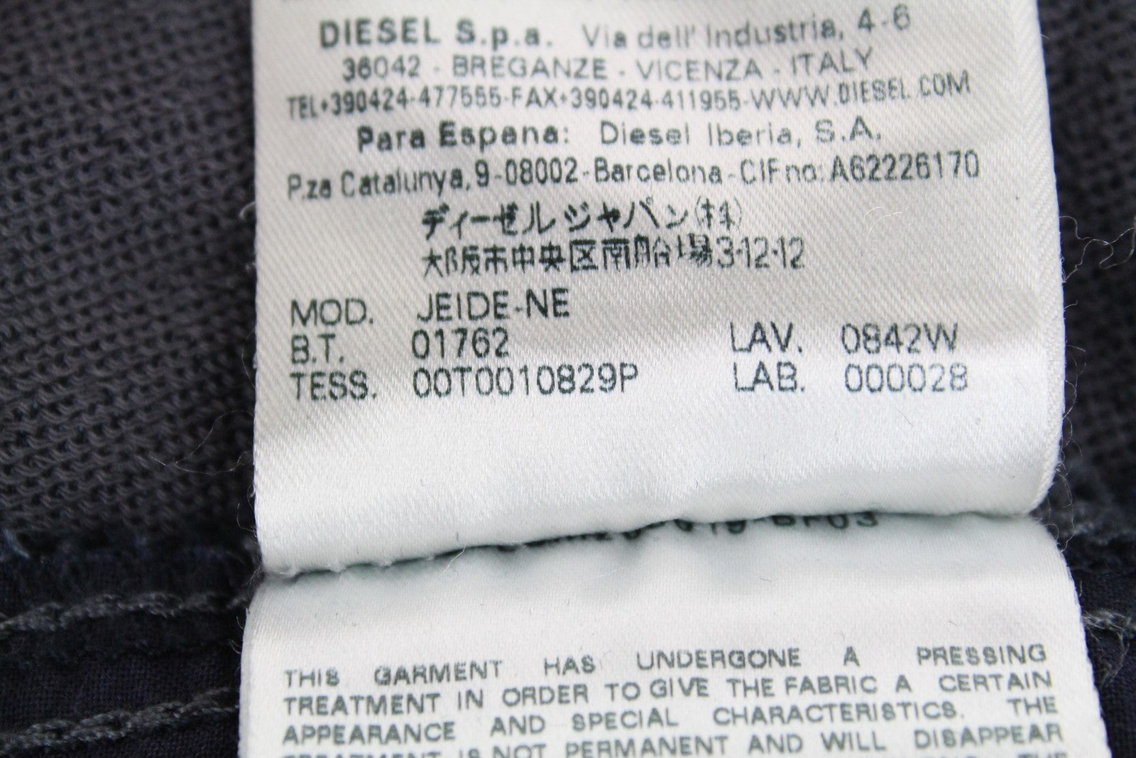 DIESEL Jeide-NE 0842W moteriškas kombinezonas 2XS Slim Jogg mėlynas tamprus kombinezonas 