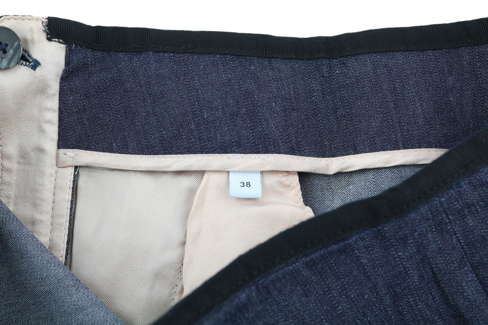 PT TORINO moteriškos kelnės, 38 dydžio, platėjančios klešnės, aukštas juosmuo, užtrauktukas, tamsiai mėlynos 