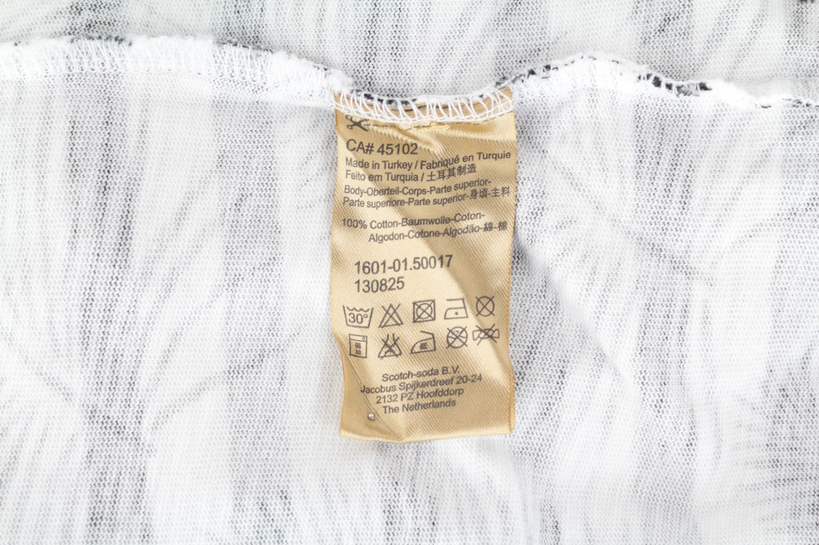 SCOTCH &amp; SODA Tokyo Toujours vyriškas džemperis M su dryžuotu palmių raštu ir apvaliu raštu 