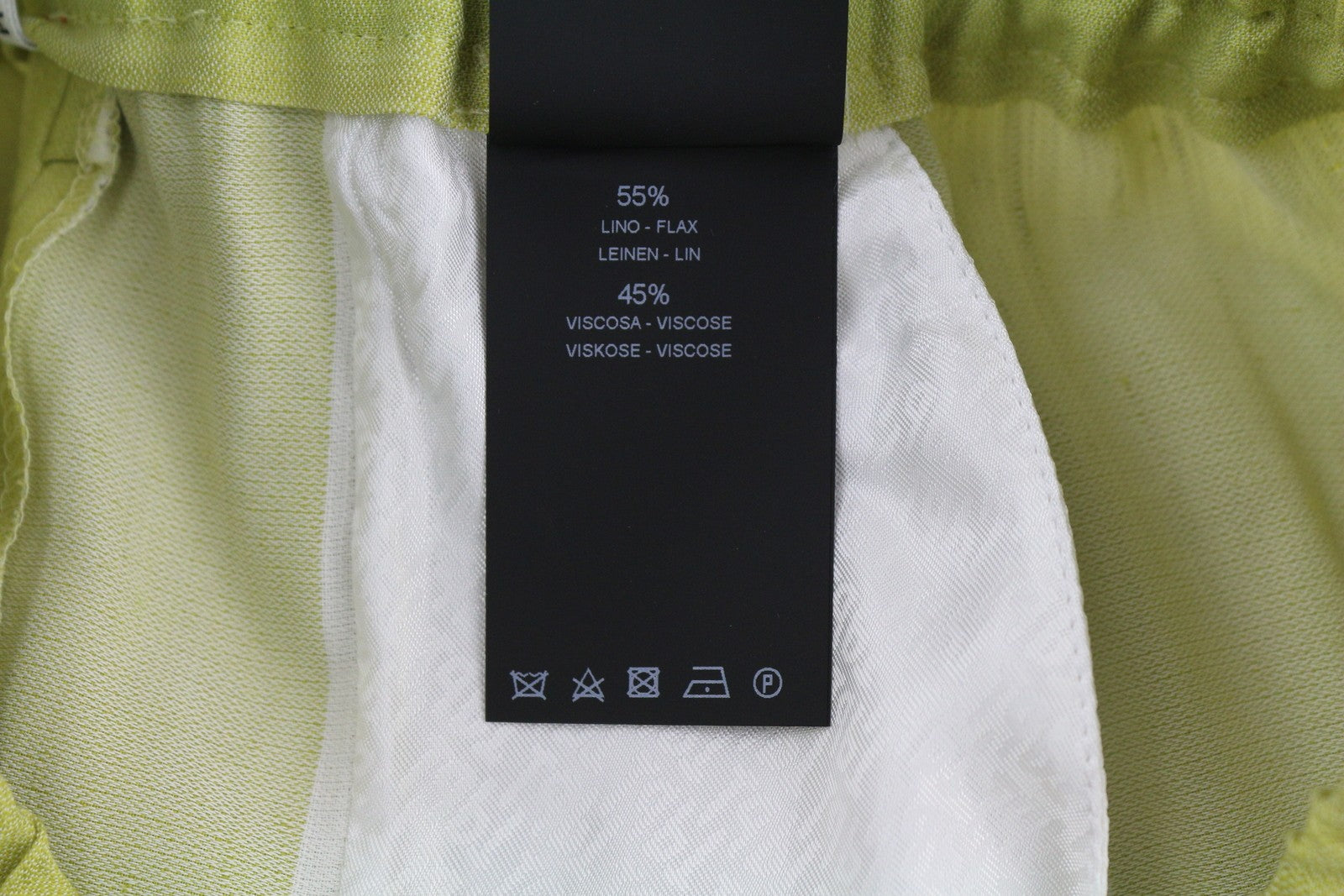 PT TORINO Lydia moteriškos kelnės, 40 dydžio, žalios, dryžuotos, su elastingu juosmeniu, linas 