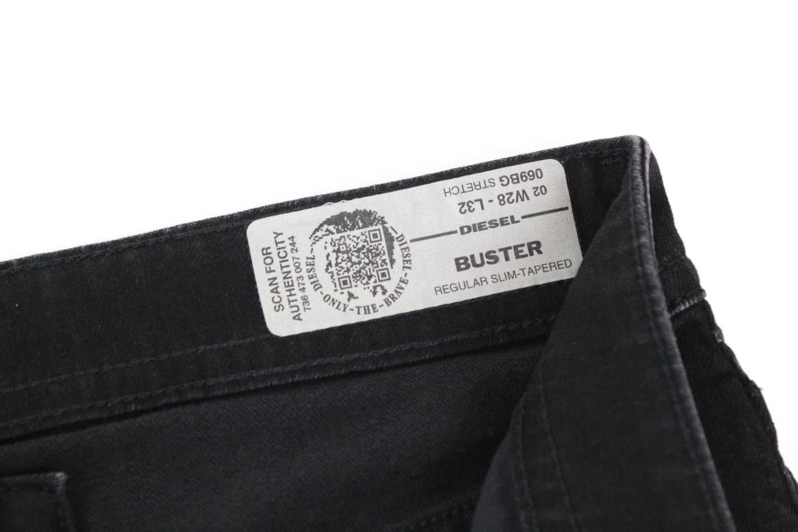 DIESEL Buster 069BG vyriški džinsai W28/L32 išblukintas plonas siaurėjantis tamprus kirpimas džinsinis audinys 