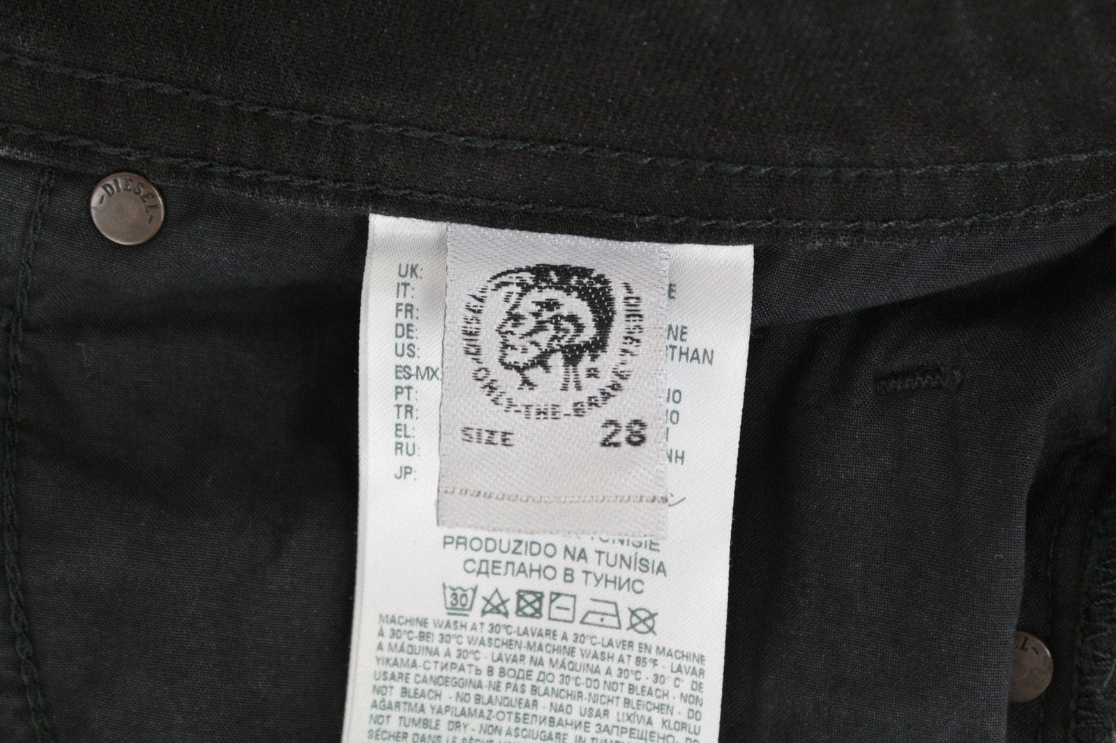 DIESEL Buster 069BG vyriški džinsai W28/L32 išblukintas plonas siaurėjantis tamprus kirpimas džinsinis audinys 