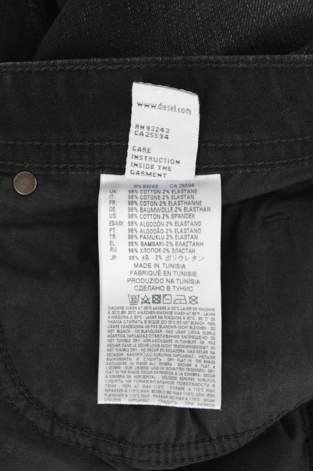 DIESEL Buster 069BG vyriški džinsai W28/L32 išblukintas plonas siaurėjantis tamprus kirpimas džinsinis audinys 