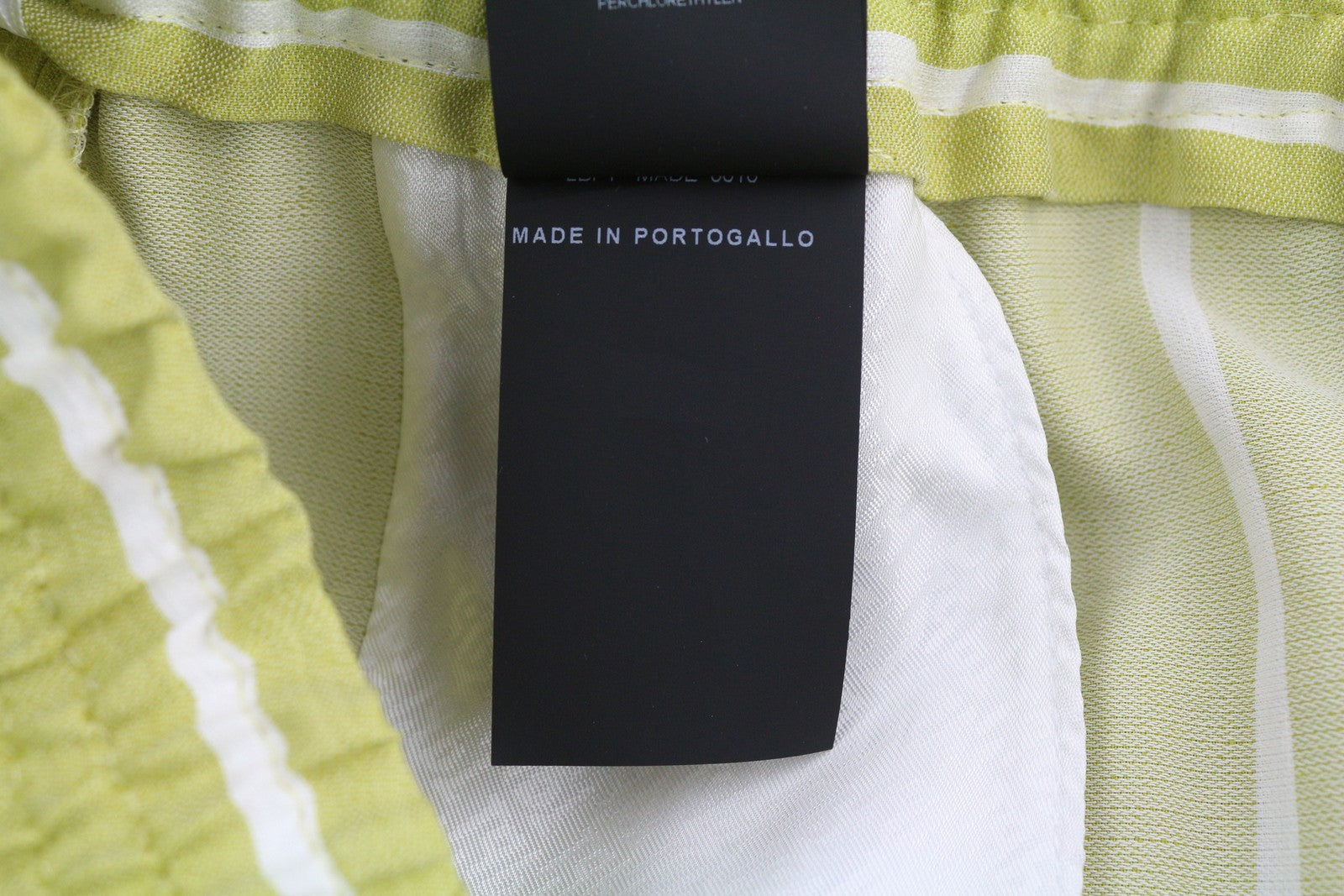 PT TORINO Lydia moteriškos kelnės, 42 žalios, dryžuotas, tamprus juosmuo, linas 