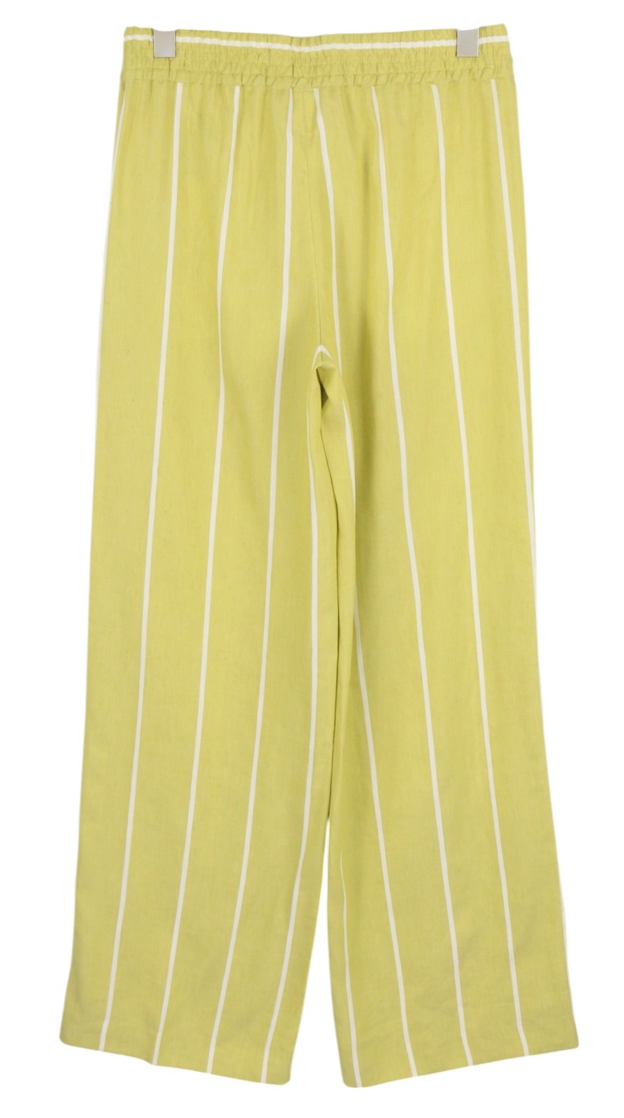 PT TORINO Lydia moteriškos kelnės, 42 žalios, dryžuotas, tamprus juosmuo, linas 