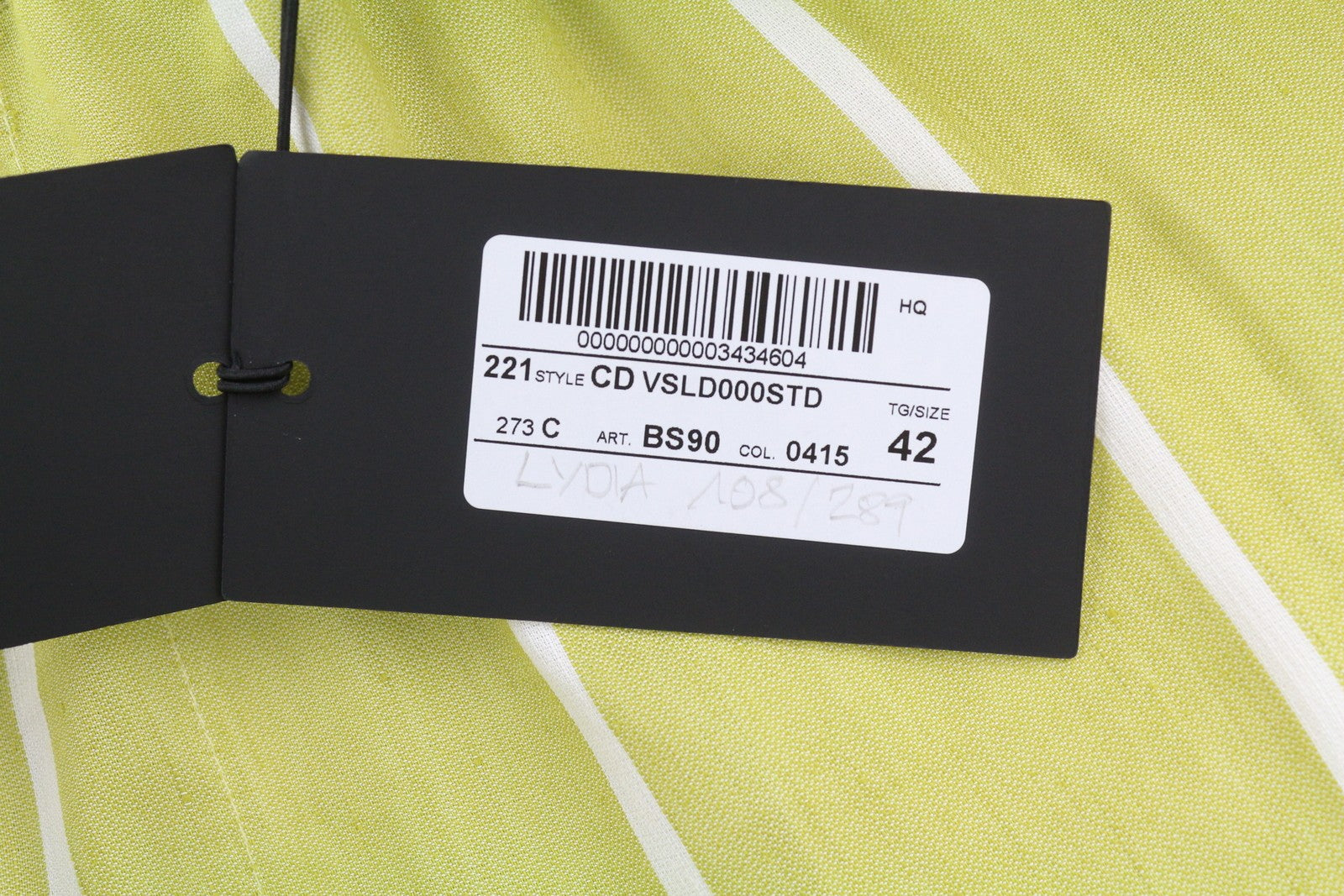 PT TORINO Lydia moteriškos kelnės, 42 žalios, dryžuotas, tamprus juosmuo, linas 