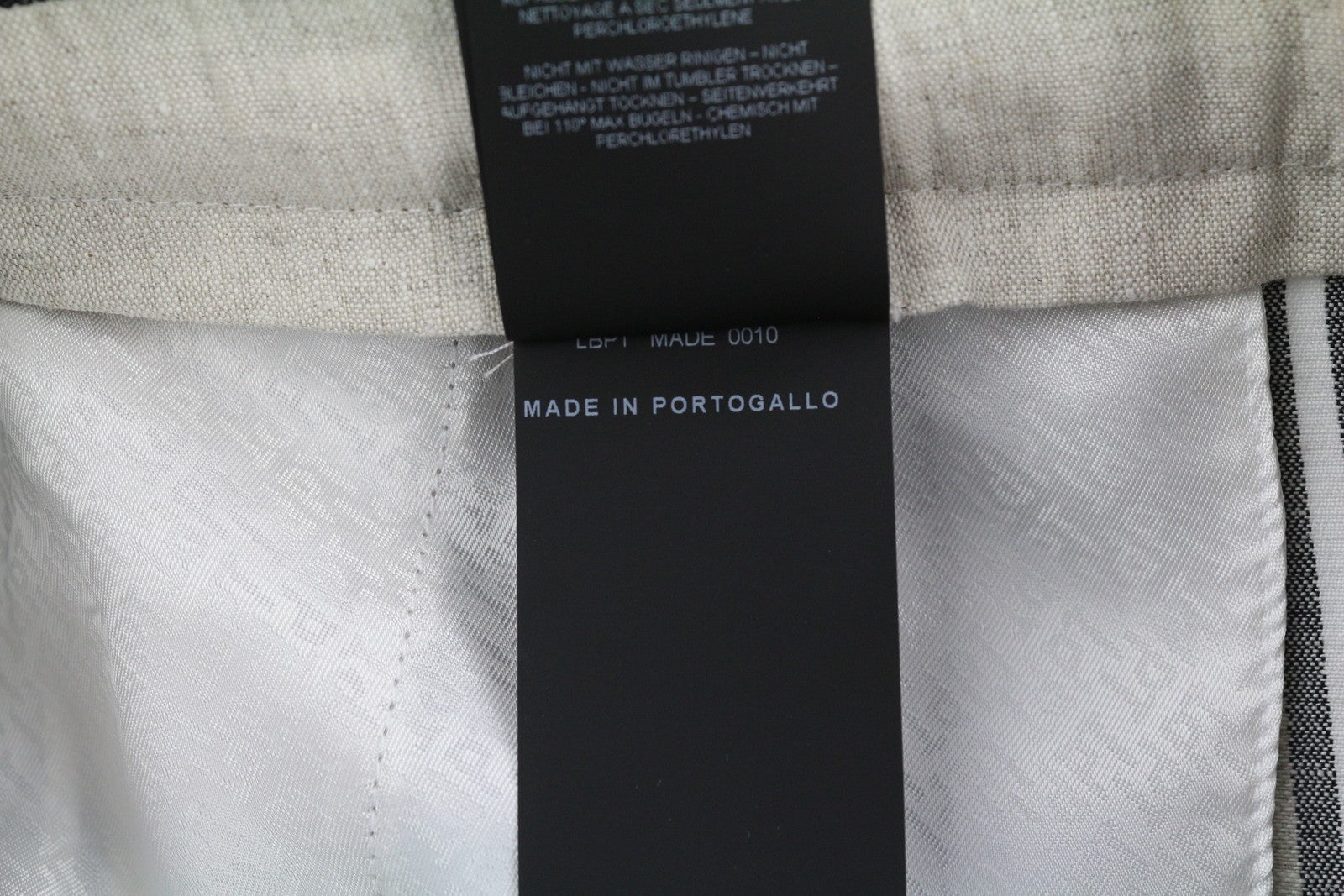 PT TORINO Ambra moteriškos kelnės, 40 cm, lininės, dryžuotos, atverčiamos, šviesios 