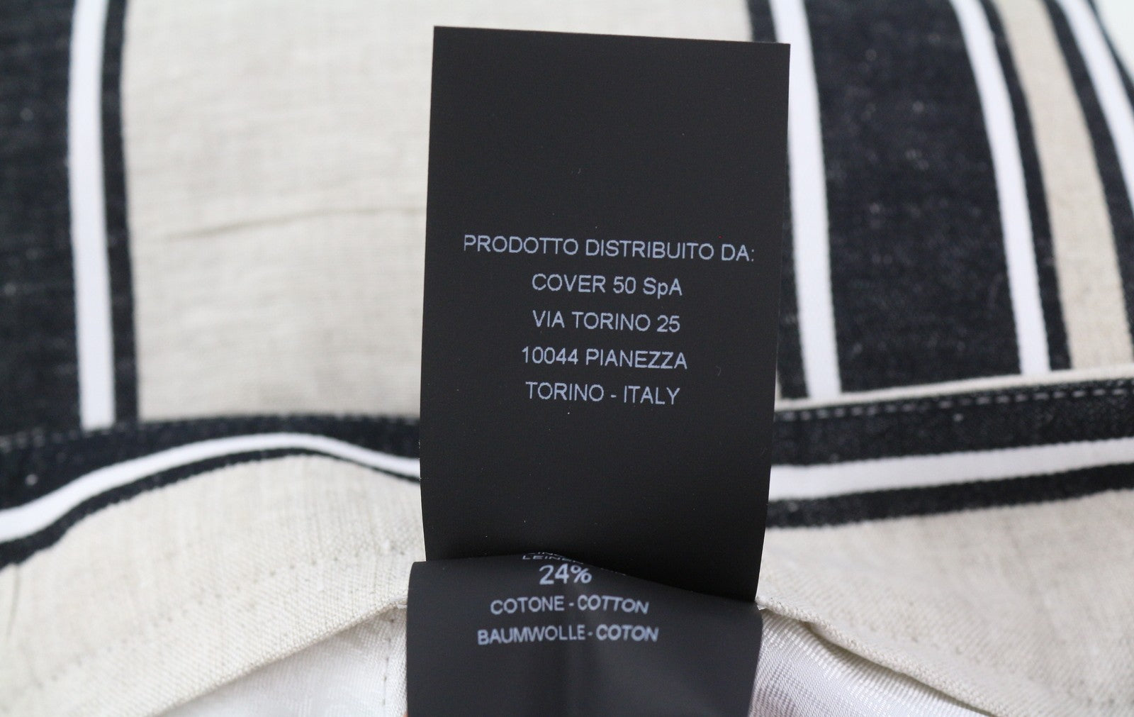 PT TORINO Ambra moteriškos kelnės, 40 cm, lininės, dryžuotos, atverčiamos, šviesios 