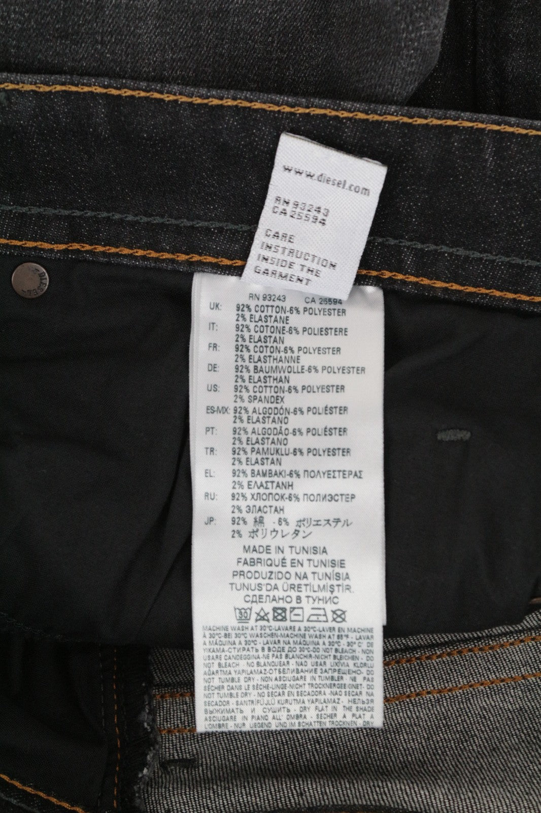 DIESEL Buster 087AM vyriški džinsai W29/L32 skalbti, ploni, siaurėjantys, tamprūs džinsai 