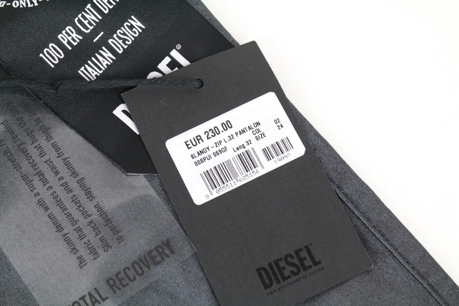 DIESEL Slandy-Zip 069GF Women's Jeans W24/L32 Mid-Rise Coated Skinny Girls Fit