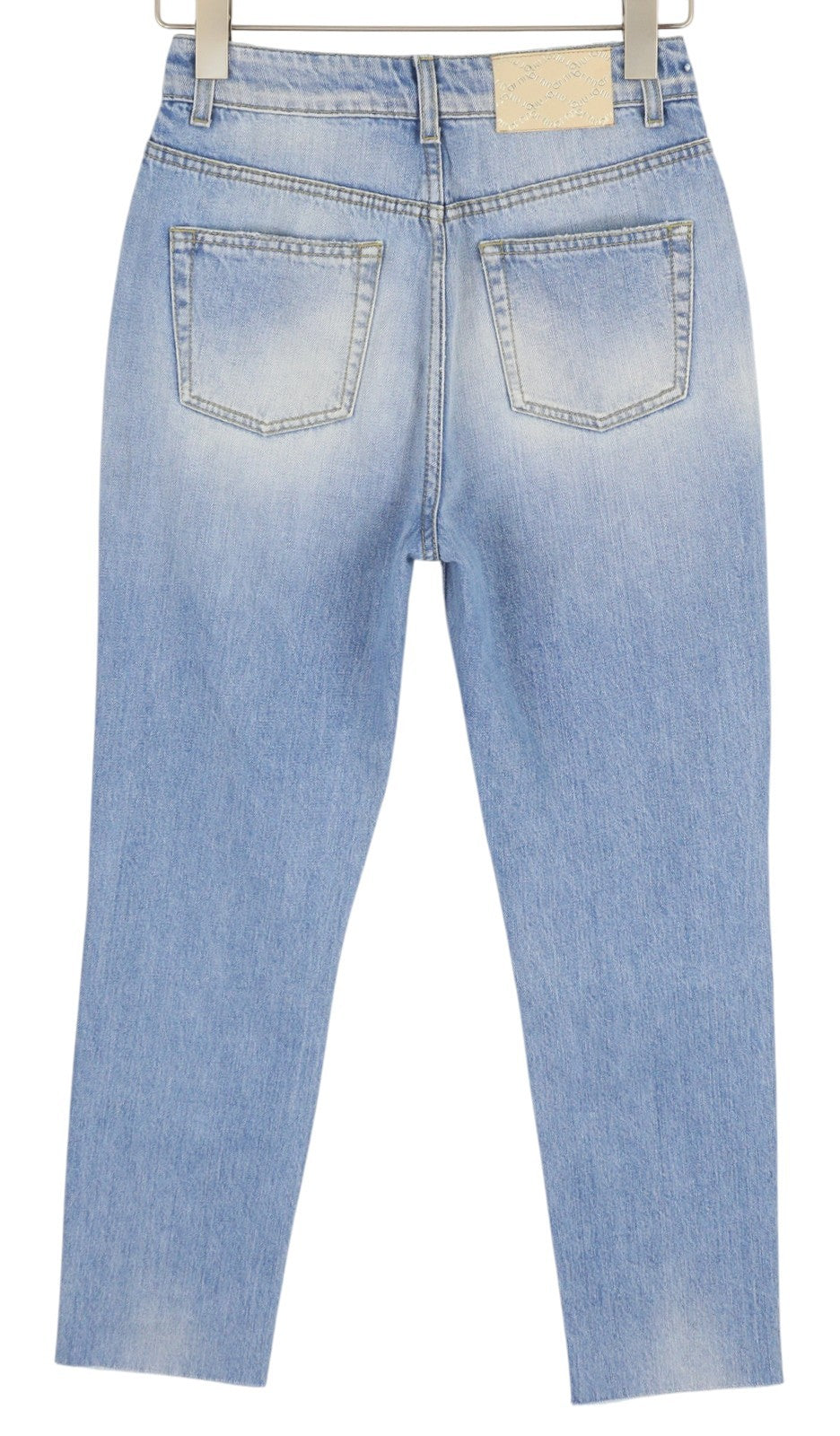 LIU JO Mom Womens Jeans W28  Blue Ripped Distress Ankle Length Slim