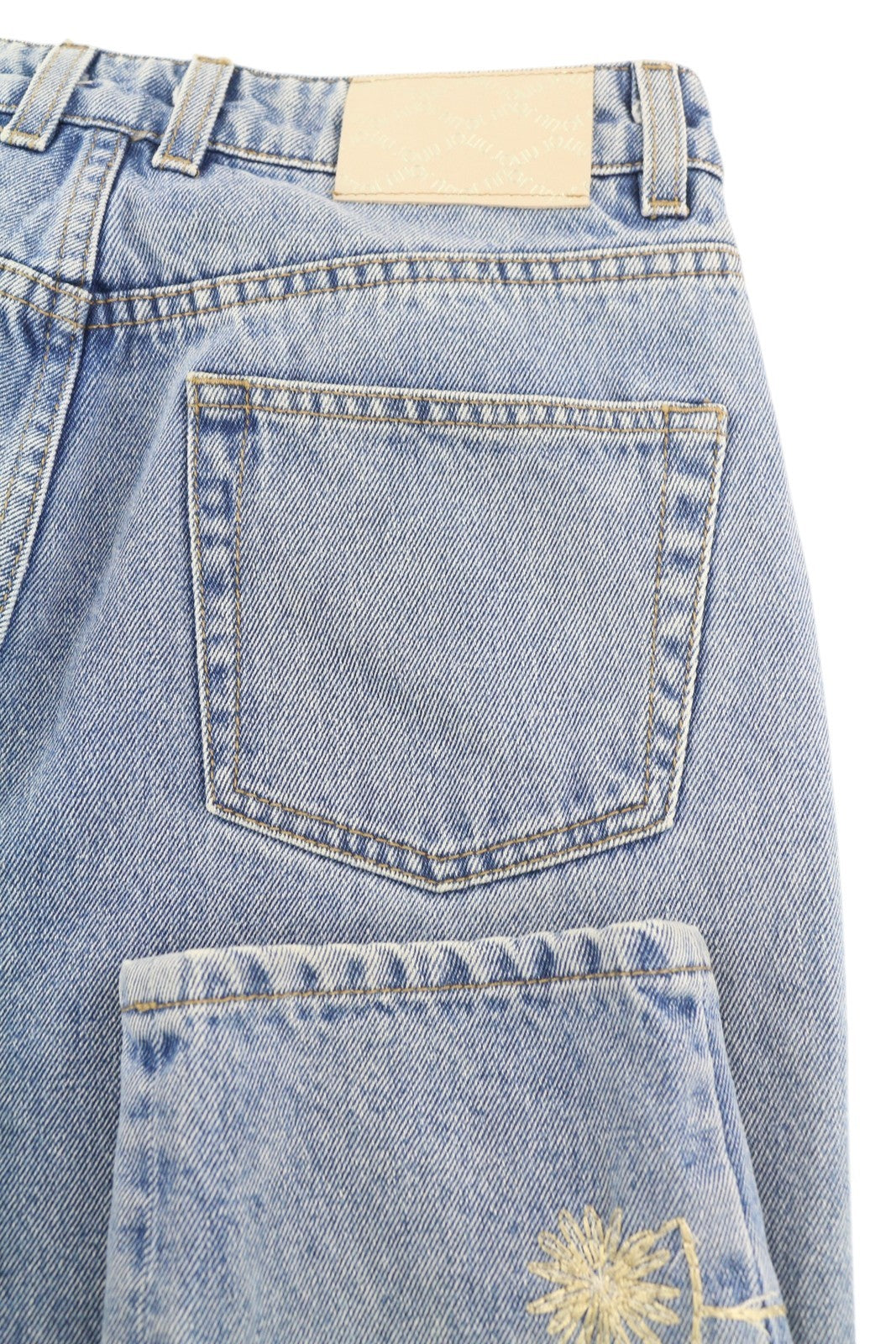 LIU JO New Mom Womens Jeans W28 Slim  Embroidered High Waist Button Fly Blue