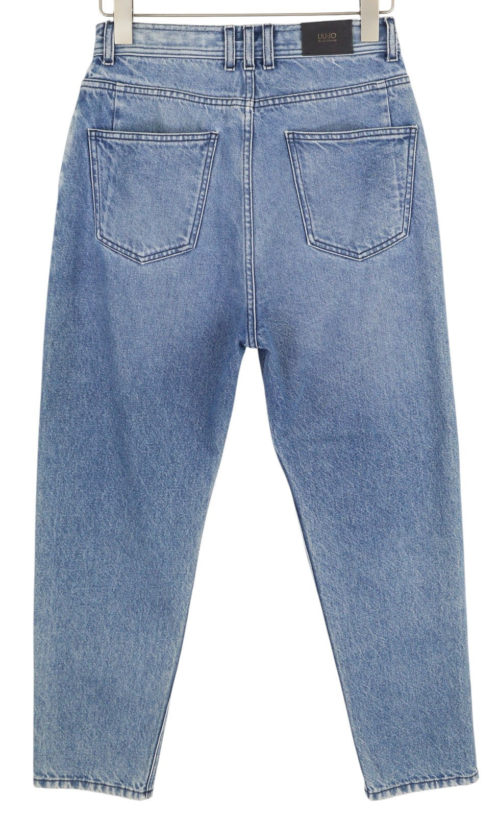 LIU JO Womens Jeans W27  Blue Washed Slim  Patterned High Waist Zip Fly