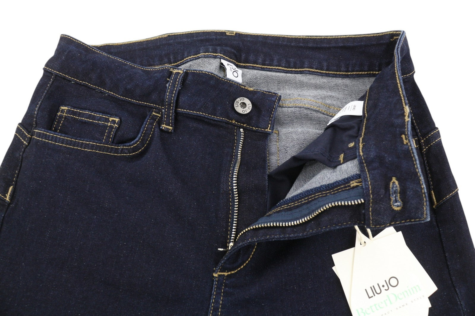 LIU JO Womens Jeans W31  Dark Blue Ankle Length High Waist Zip Fly