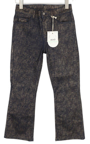 LIU JO Lamina Womens Jeans W28 Patterned Bootcut  Ankle Length Glitter Shiny