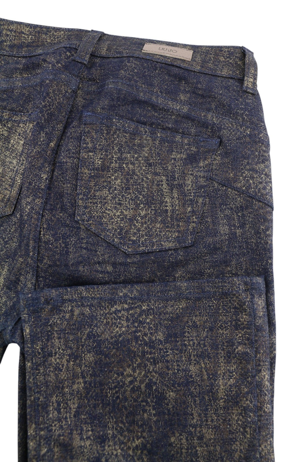 LIU JO Lamina Womens Jeans W28 Patterned Bootcut  Ankle Length Glitter Shiny