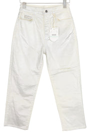 LIU JO Reseda Womens Jeans 42 White Shiny Ankle Length Regular  Zip Fly