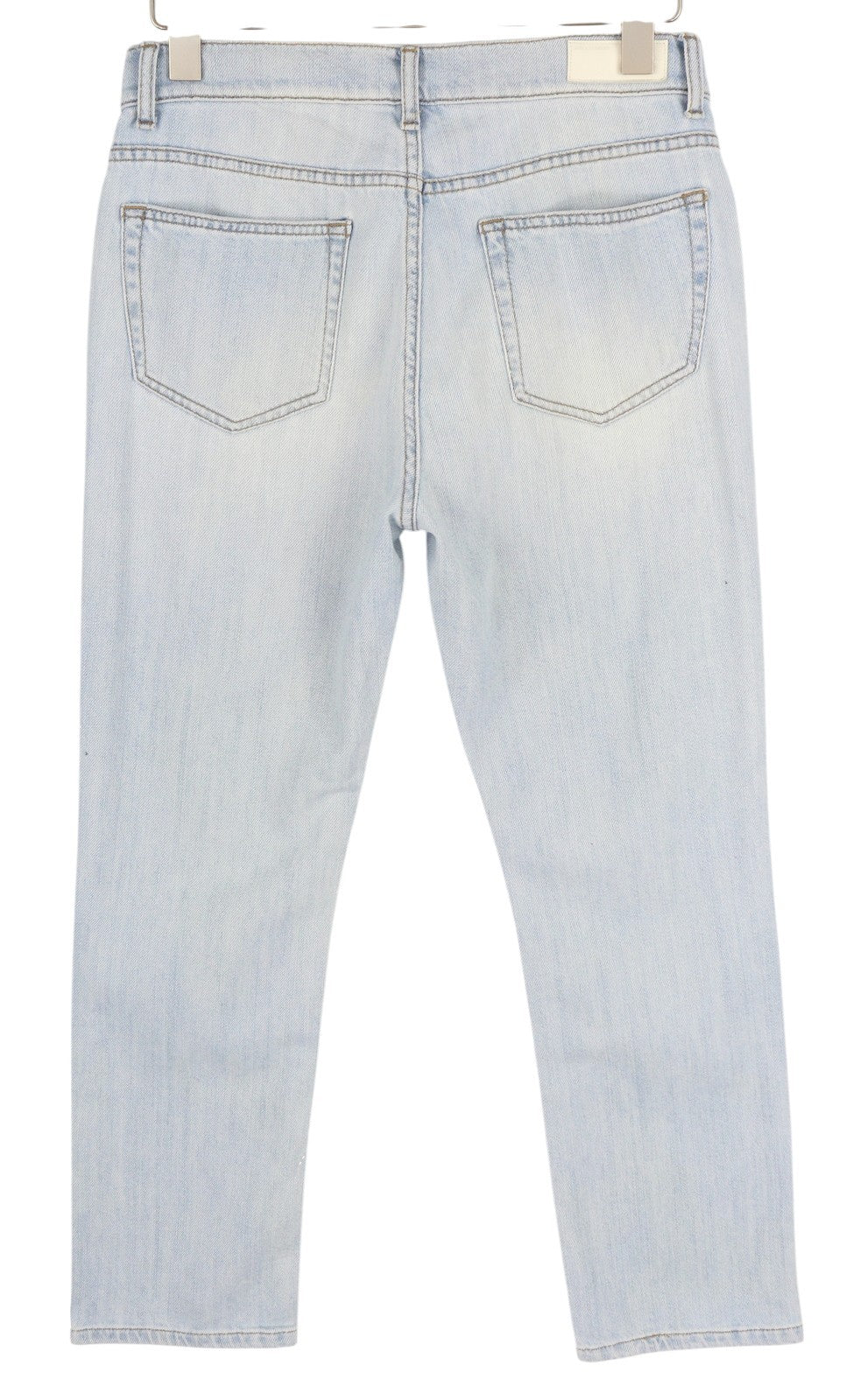 LIU JO Boy Lapel Womens Jeans W28  Blue Painted Button Fly Washed Slim