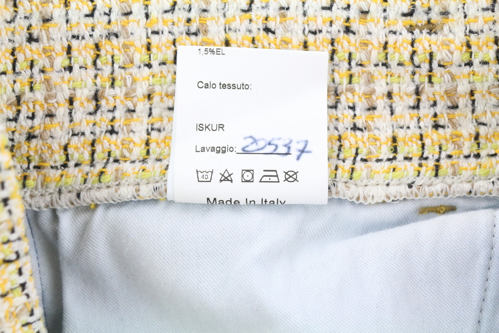 LIU JO Womens Jeans W28  Blue Straight  Tweed Hems Ankle Length Button