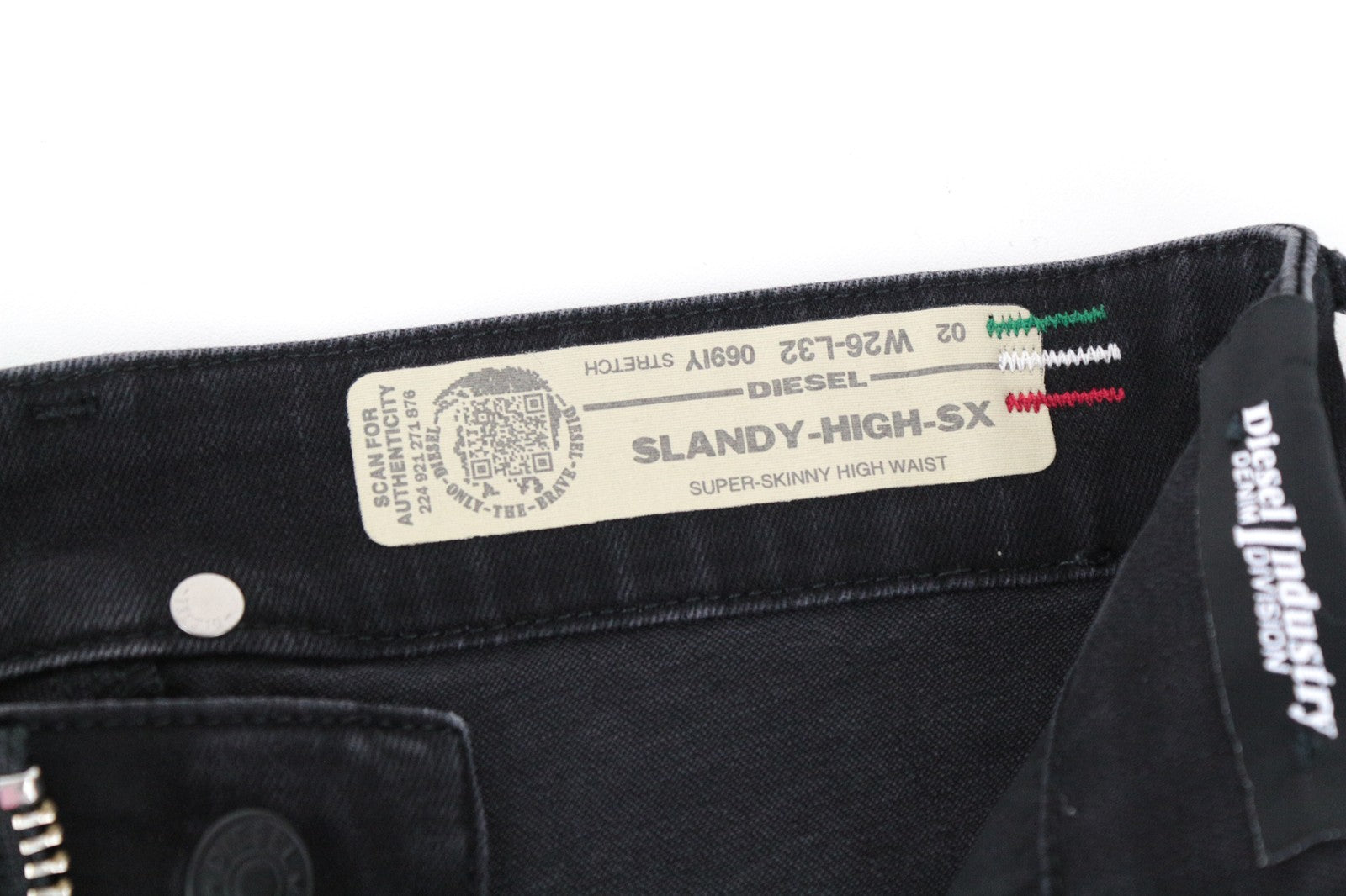 DIESEL Slandy-High-SX 069IY Women's Jeans W26/L32 Zip-Fly Super Skinny Fit Denim