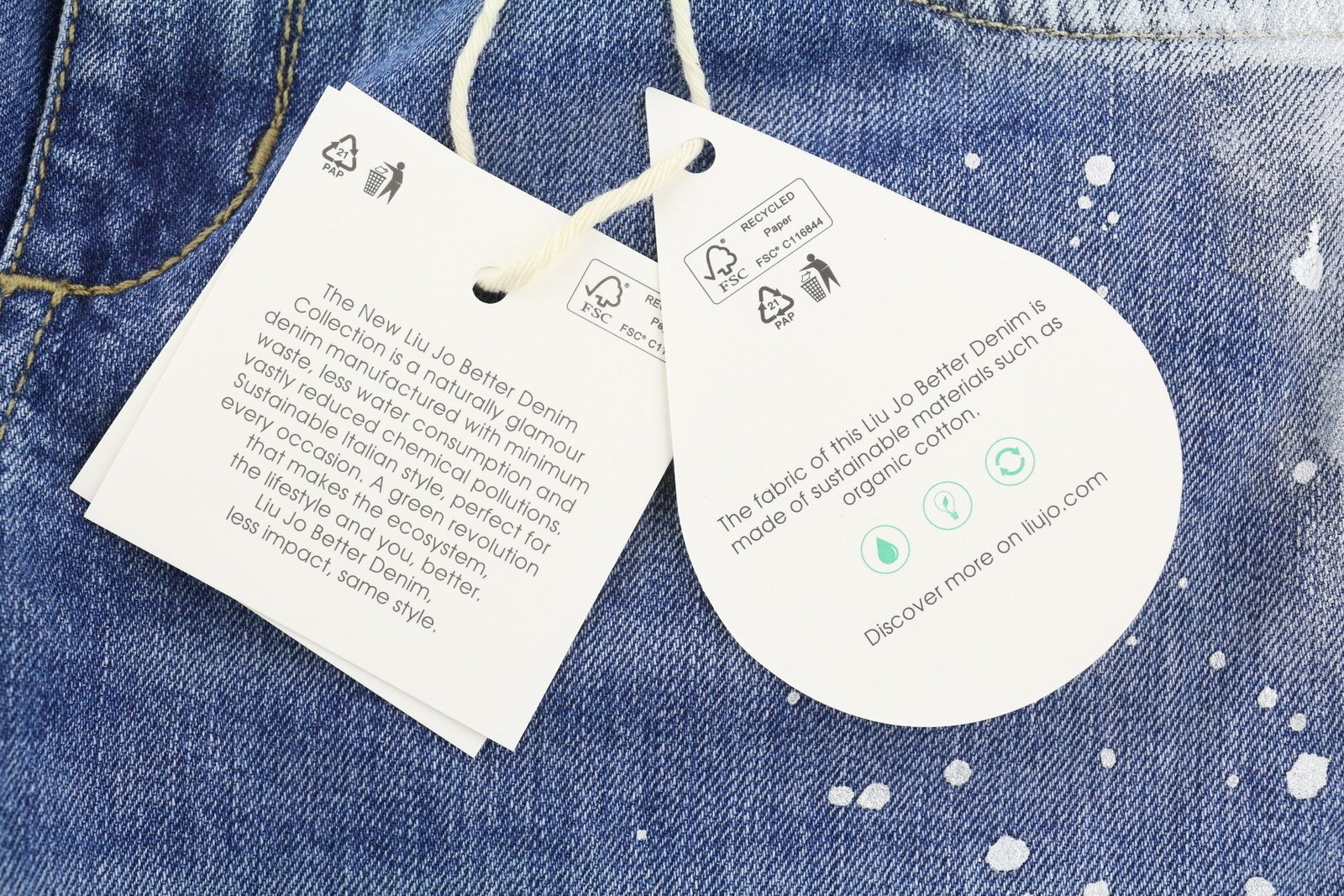 LIU JO Fly Womens Jeans W28  Blue Ankle Length Washed Patterned Bootcut