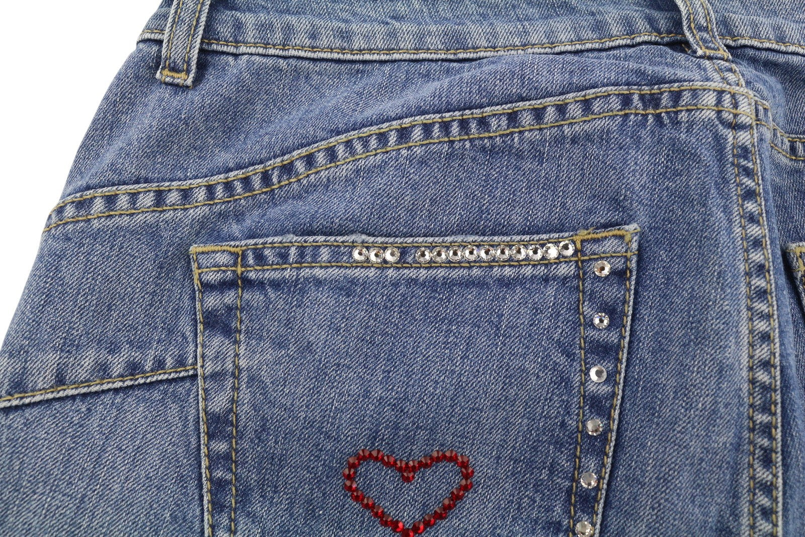 LIU JO Fly Womens Jeans W28  Blue Ankle Length Washed Patterned Bootcut