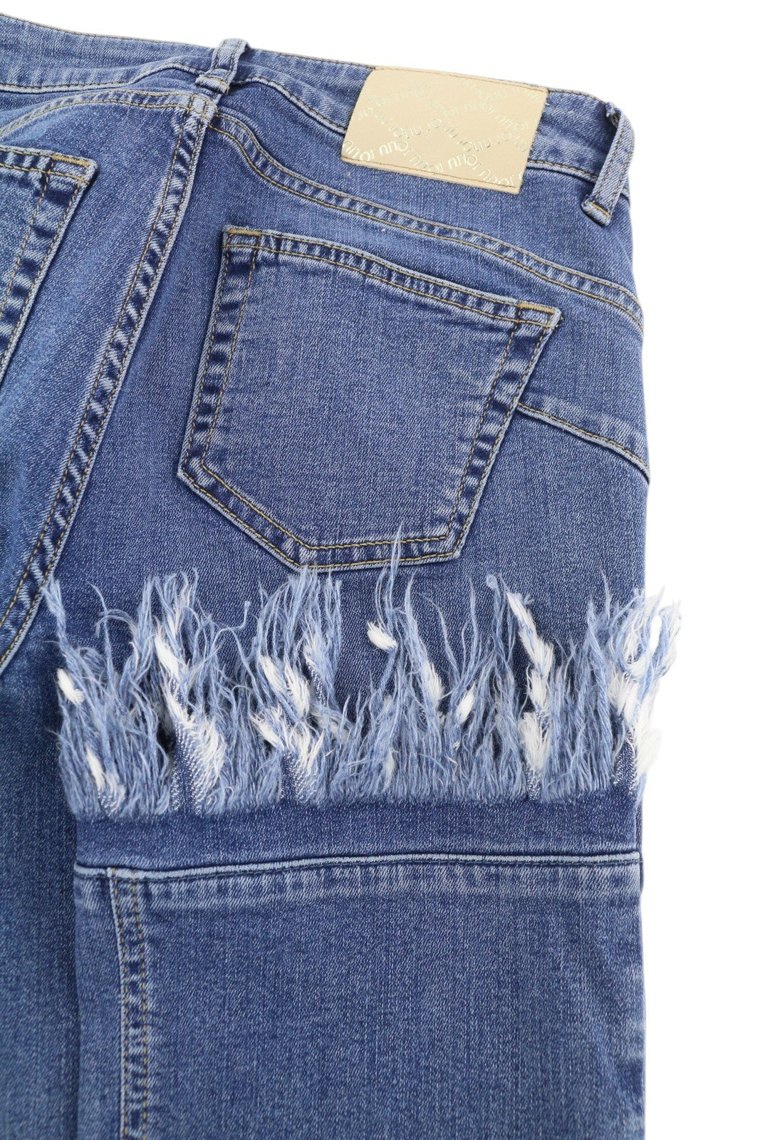 LIU JO Fly Womens Jeans W28  Blue Distress Ripped Ankle Length Washed Zip