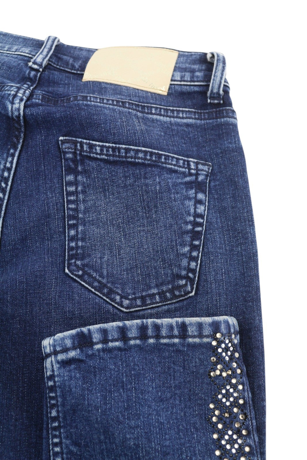 LIU JO Womens Jeans W27  Washed Blue Skinny  Rhinestones Details Ankle
