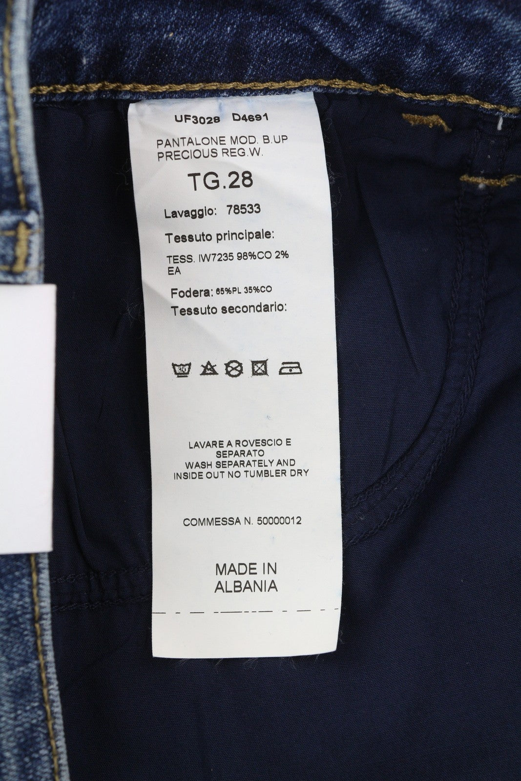 LIU JO Precious Womens Jeans W28/L30 Bottom Up  Washed Blue Rhinestone Zip