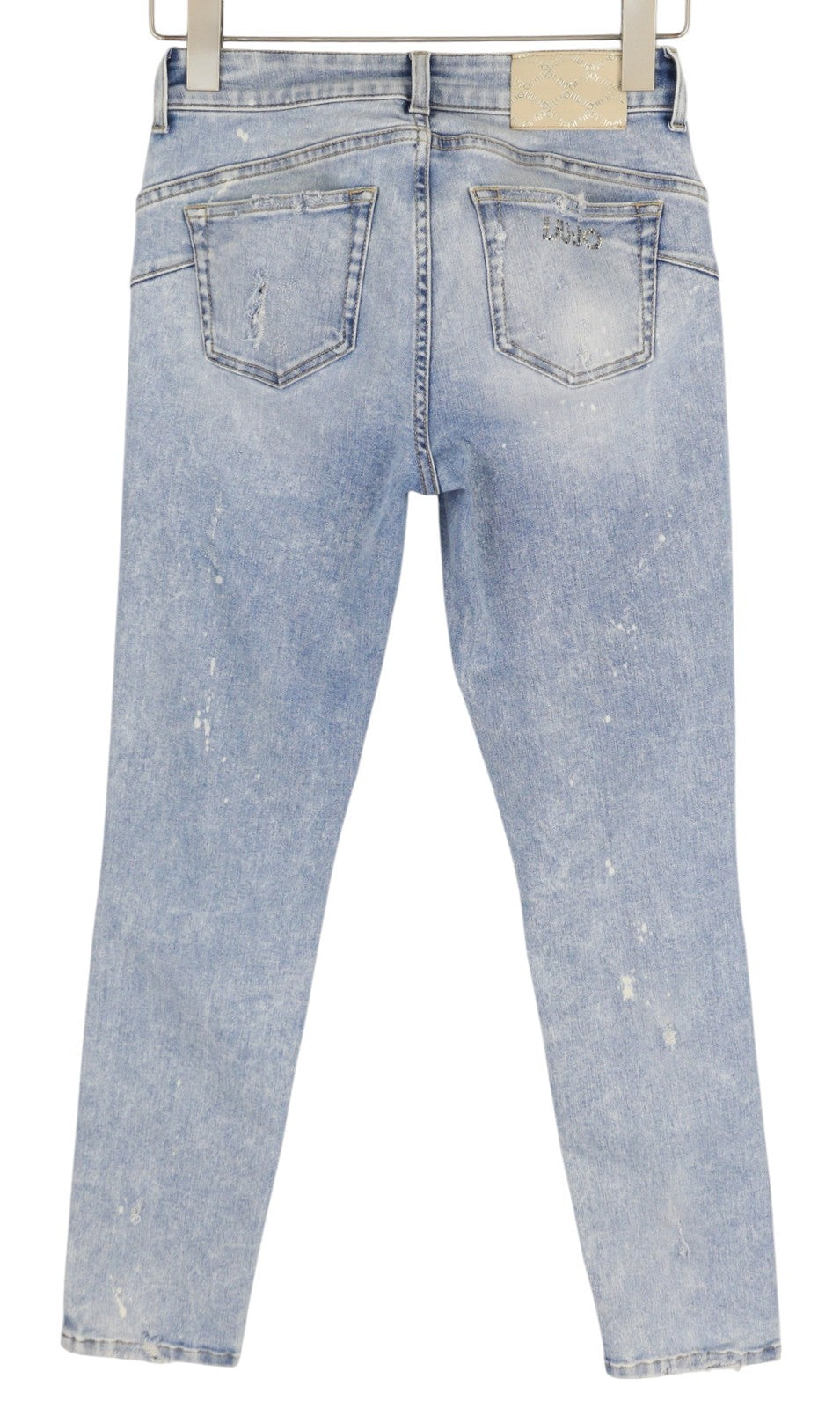 LIU JO Ideal Womens Jeans W28 Skinny Stretch Ripped Distress Washed Blue