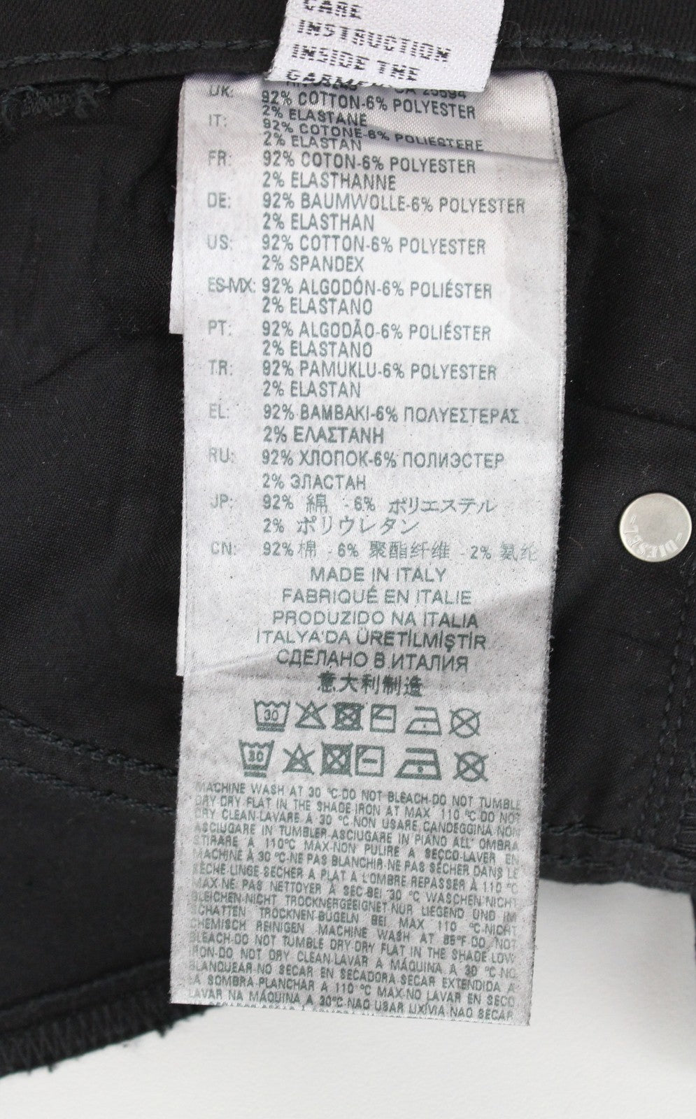 DIESEL Slandy-SP4 0094S Women's Jeans W24/L30 Black Coated Super Skinny Girls