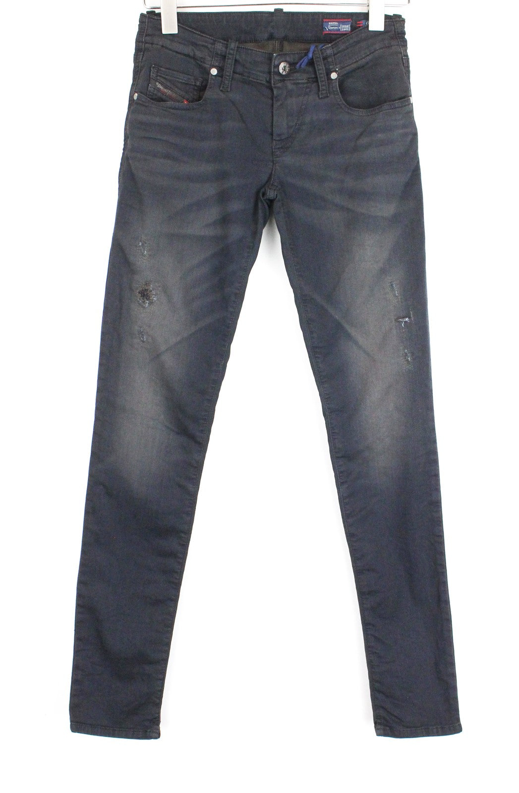 DIESEL Grupee-NE 0669Q Women's Jeans W25 Super Slim Jogg Ripped Navy Fit Stretch