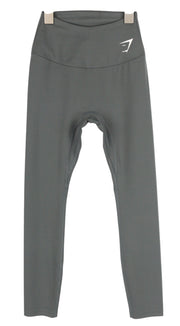 GYMSHARK B1A1V moteriškos tamprės XS pilkos, aukštu juosmeniu, priglundančios, 7/8 iki kulkšnių 