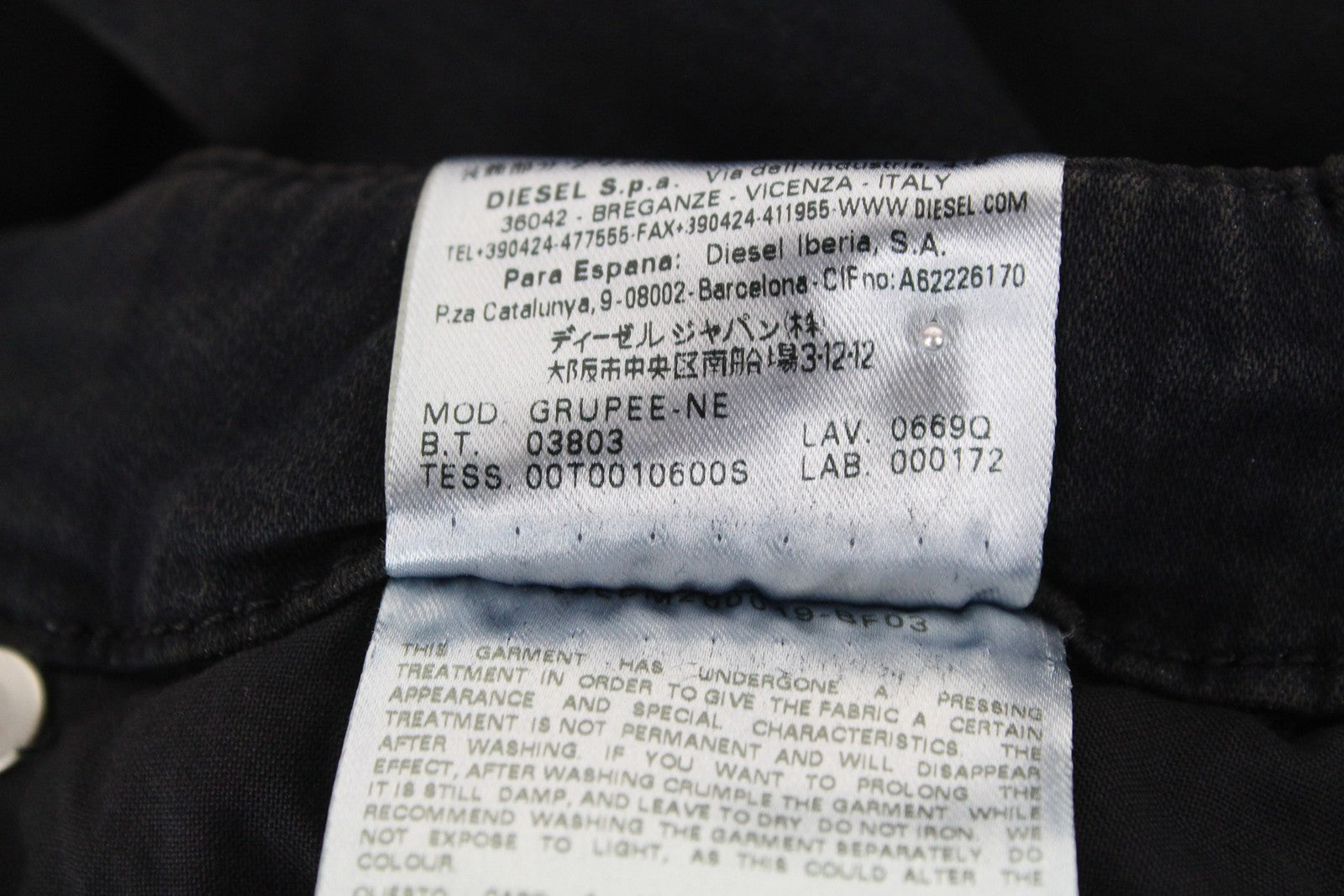 DIESEL Grupee-NE 0669Q Women's Jeans W25 Super Slim Jogg Fit Navy Blue Stretch