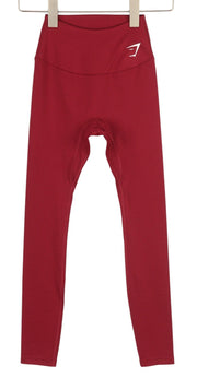 GYMSHARK B1A1T moteriškos tamprės XS, raudonos, aukštu juosmeniu, priglundančios, tamprios sportinės kelnės 