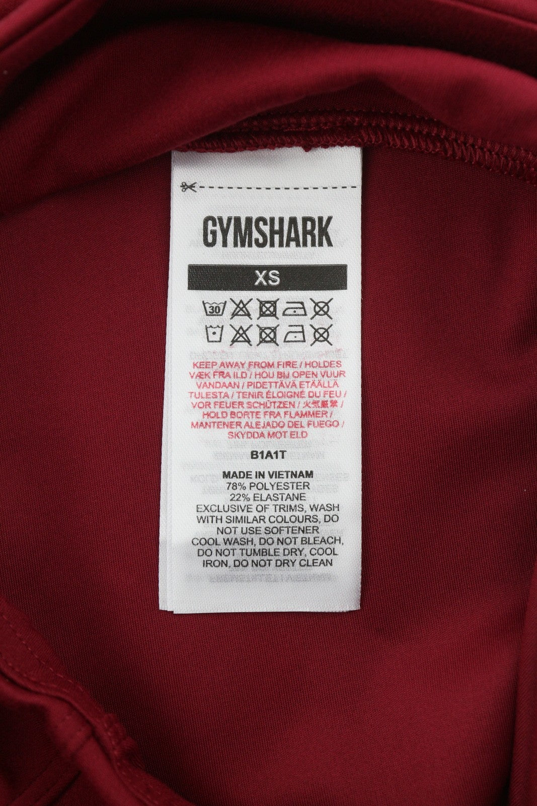 GYMSHARK B1A1T moteriškos tamprės XS, raudonos, aukštu juosmeniu, priglundančios, tamprios sportinės kelnės 