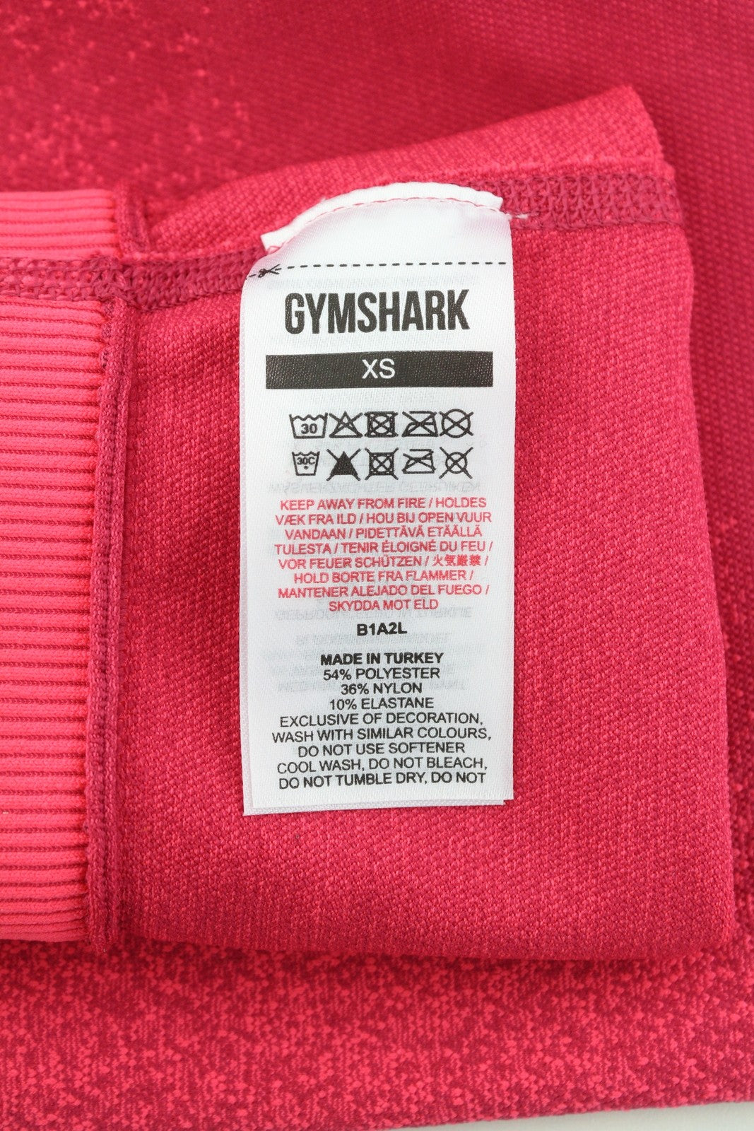 GYMSHARK Adapt moteriškos tamprės XS dydžio rožinės spalvos Ombre stiliaus besiūlės sportinės tamprios kelnės su aukštu juosmeniu 