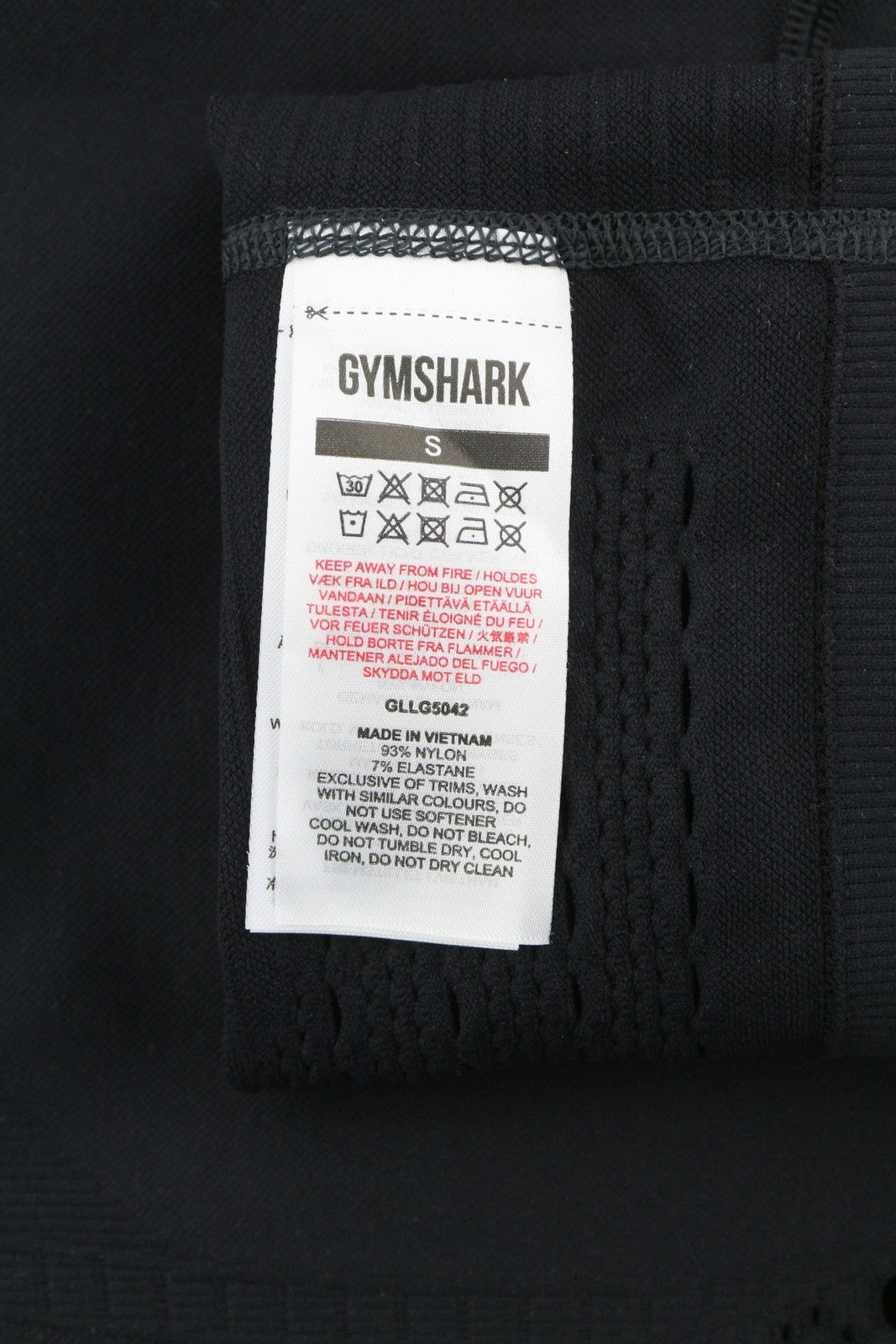 GYMSHARK Energy moteriškos tamprės S juodos besiūlės trumpintos kilpelės aukštu juosmeniu 