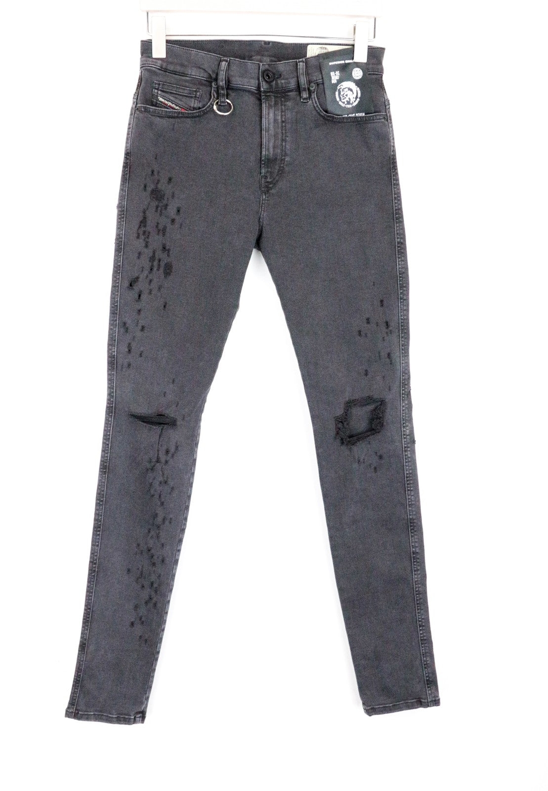 DIESEL D-Istort 085AW vyriški džinsai W32/L32 pilki itin aptempti, tamprūs džinsai 