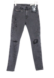 DIESEL D-Istort 085AW vyriški džinsai W32/L32 pilki itin aptempti, tamprūs džinsai 