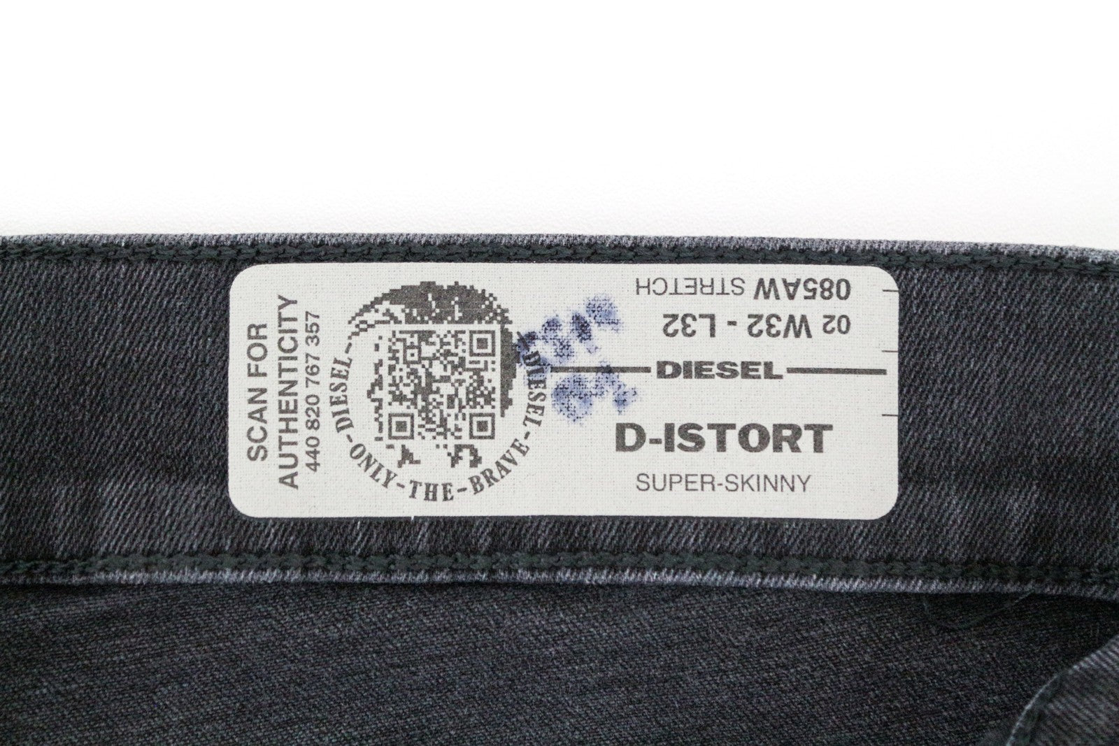 DIESEL D-Istort 085AW vyriški džinsai W32/L32 pilki itin aptempti, tamprūs džinsai 