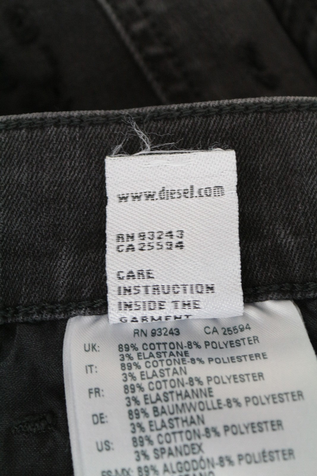 DIESEL D-Istort 085AW vyriški džinsai W32/L32 pilki itin aptempti, tamprūs džinsai 