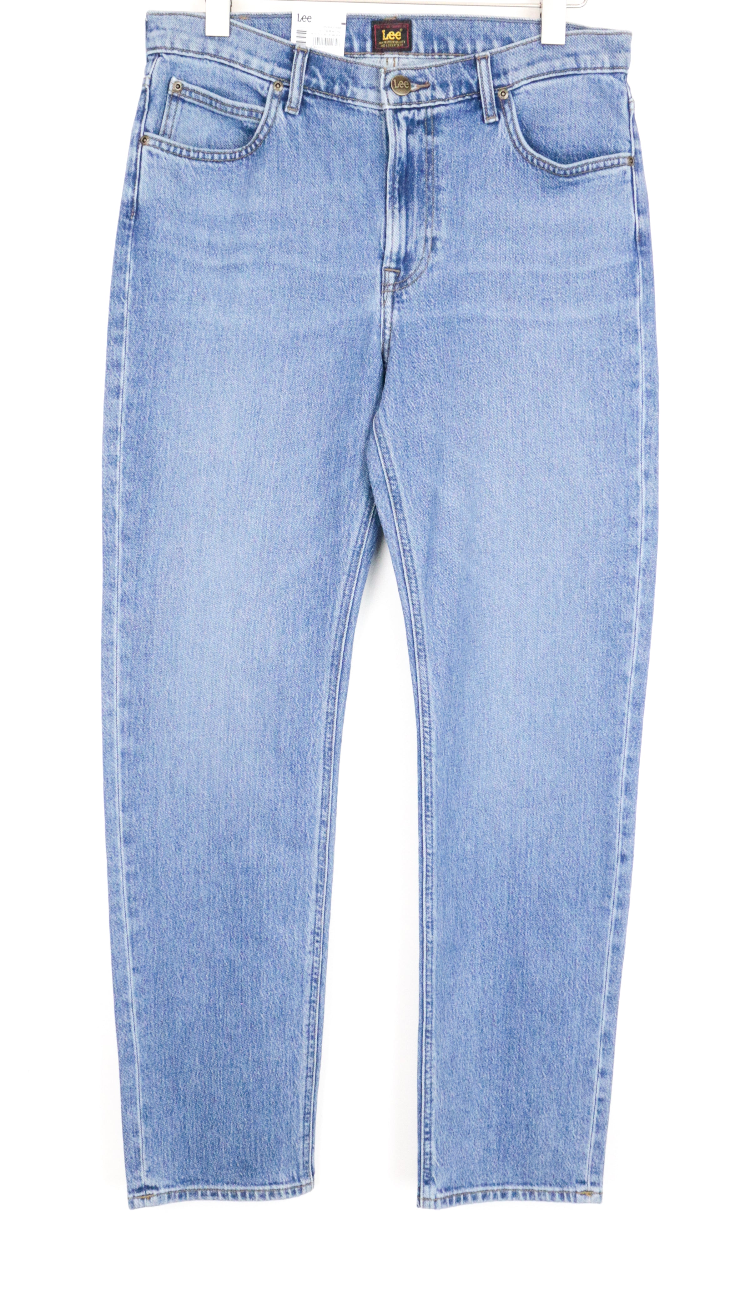 LEE West vyriški džinsai W32/L32 laisvalaikio kirpimo medvilniniai tamprūs šviesiai mėlyni džinsai 