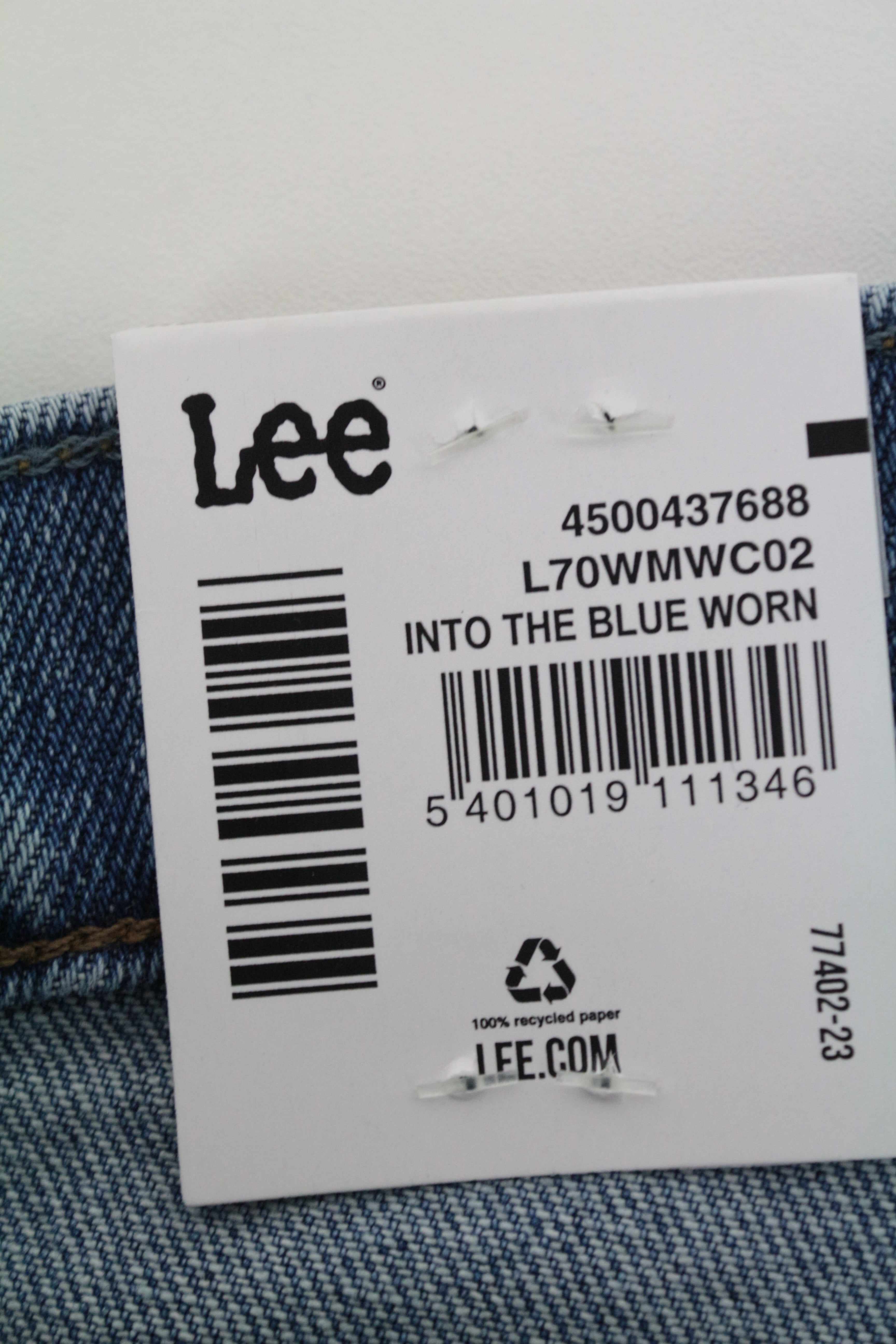 LEE West vyriški džinsai W32/L32 laisvalaikio kirpimo medvilniniai tamprūs šviesiai mėlyni džinsai 